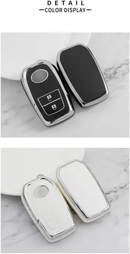 Vista 5 de KUNIO Funda para llavero de automóvil para Toyota Camry Corolla GT86, funda protectora de TPU con 2 botones