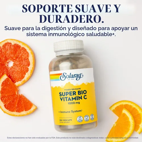Vista 3 de SOLARAY Vitamina C tamponada Super Bio 1000 mg de liberación temporal, 250