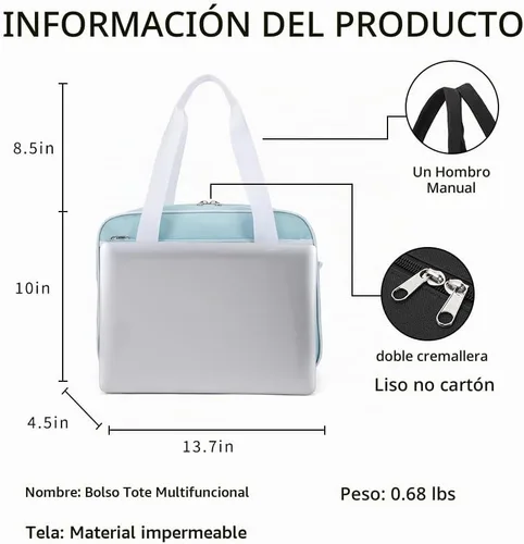 Vista 2 de Bolso japonés con ventana en forma de corazón versátil como bolso de hombro para computadora portátil Azul
