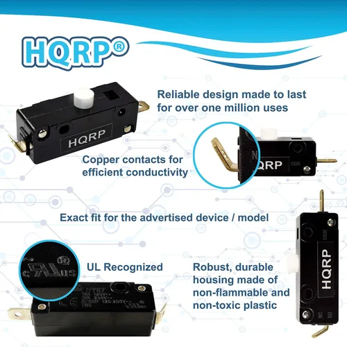 Vista 6 de HQRP Interruptor de enclavamiento compatible con GE Hotpoint WD21X10261 J-108 WD21X0557 WD21X557 1263984 AP3994765 PS1481922 WD21X1O261