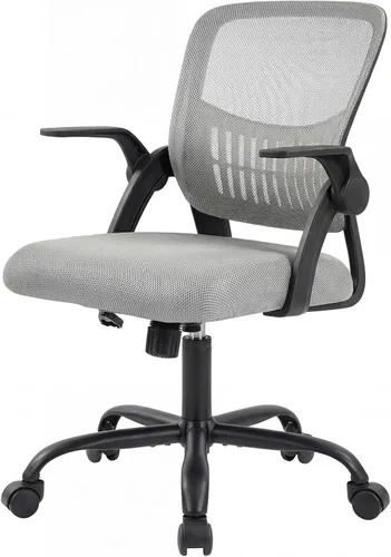 Vista 16 de Sweetcrispy Silla ejecutiva de gestión de oficina en casa, silla ergonómica de malla ajustable giratoria de escritorio para computadora con soporte