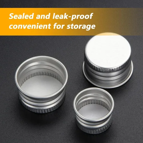 Vista 6 de 12 botellas de plástico transparente recargables vacías con tapa de rosca de aluminio, tarros pequeños, contenedor pequeño de viaje (0.3 fl oz)