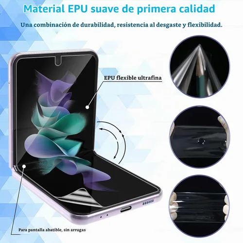 Vista 4 de Paquete de 2 protectores de pantalla para Galaxy Z Flip 4, protector de pantalla de película de hidrogel para Samsung Galaxy Z Flip 4, protector