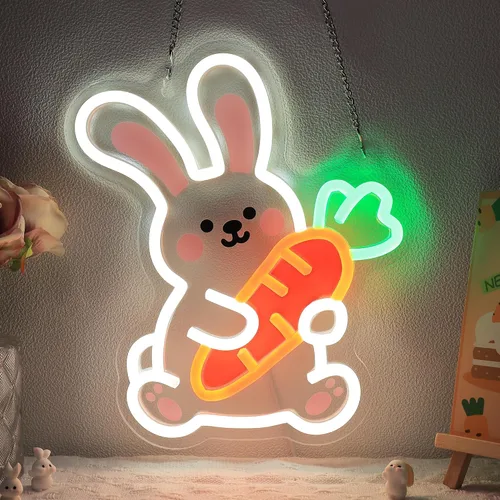 Vista 9 de YuanDian Letrero de neón de panda, luces de neón de animales para dormitorio, sala de estar, decoración de pared, regalos de fiesta de cumpleaños