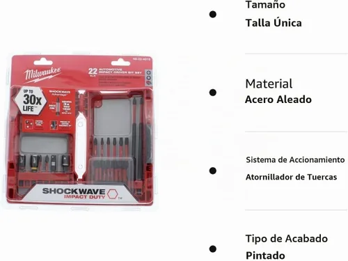 Vista 3 de Milwaukee Electric Tools 48-32-4016 Milwaukee Juego de brocas de impacto de 22 piezas para automóvil