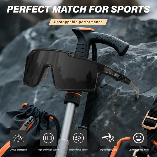 Vista 3 de Gafas de sol deportivas polarizadas para hombre, ciclismo, conducción, pesca, protección UV, ligeras, marco grande, gafas de bicicleta de montaña