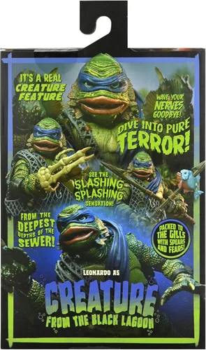 Vista 2 de Universal Monsters/Teenage Mutant Ninja Turtles - Figura de acción a escala de 7 pulgadas - Leonardo como la criatura