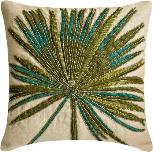 Vista 20 de The HomeCentric Fundas de almohada decorativas con bordes de 12 x 12 pulgadas Funda de cojín de seda de arte moderno Fundas de almohada verdes