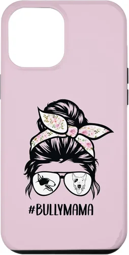 Vista 10 de iPhone 12 mini English Bull Terrier mamá desordenado moño pelo gafas Bully mama caso