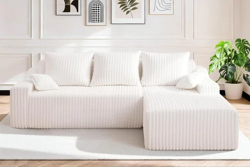 Vista 38 de HABUTWAY Sofá modular modular de 101 pulgadas con asiento profundo, moderno sofá convertible en forma de L, sofá tapizado con diván para sala