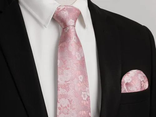 Vista 133 de Corbatas florales tejidas clásicas para hombre, corbata cuadrada de bolsillo, corbatas formales para hombres, boda con pañuelo