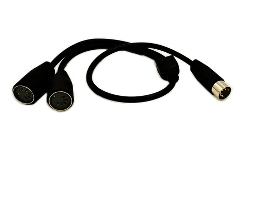 Vista 6 de SinLoon DIN 5-Pin Splitter Y Adaptador MIDI Cable, MIDI 5 Pin macho a Dual 2 x DIN-5 hembra Cable de audio de extensión (D5P M-2F, 1.6 ft)