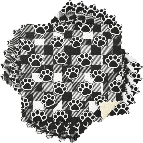 Vista 8 de Plaid Pet Paw Prints Dish Towels Set of 6