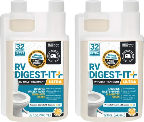 Vista 15 de Unique RV Digest-It - Tratamiento de inodoro RV – Elimina los olores en la fuente y licúa los residuos – 16 usos por botella de 32 onzas