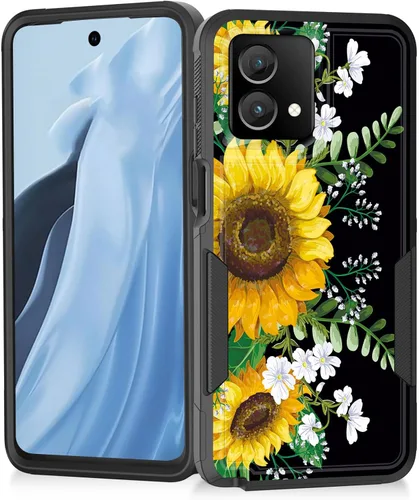 Vista 10 de Funda para Moto G Play 4G 2024, resistente de doble capa híbrida de policarbonato duro, goma suave, a prueba de golpes, funda protectora resistente