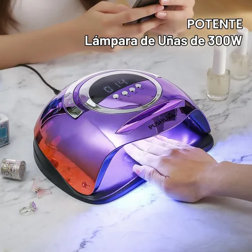 Vista 2 de Lámpara de uñas profesional de 300 W, secado rápido, sensor de movimiento automático, 4 ajustes de temporizador, cobertura uniforme de 72 LED