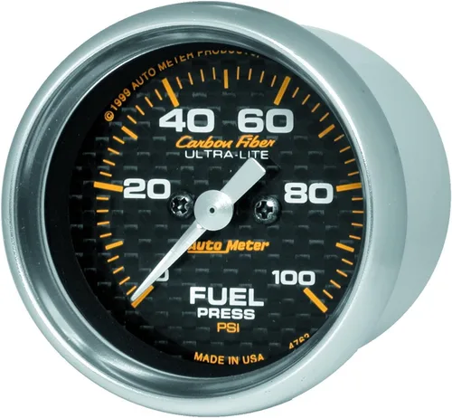 Vista 2 de Auto Meter Medidor de presión de combustible eléctrico de fibra de carbono 4763