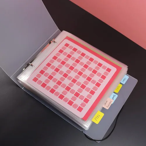 Vista 3 de Carpeta de almacenamiento para plantillas de galletas, soporte de almacenamiento troquelado y sellos, organizador de plantillas para hornear