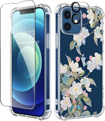 Vista 97 de GVIEWIN - Funda para iPhone 11 con protector de pantalla + protector de lente de cámara, cubierta protectora transparente suave de poliuretano
