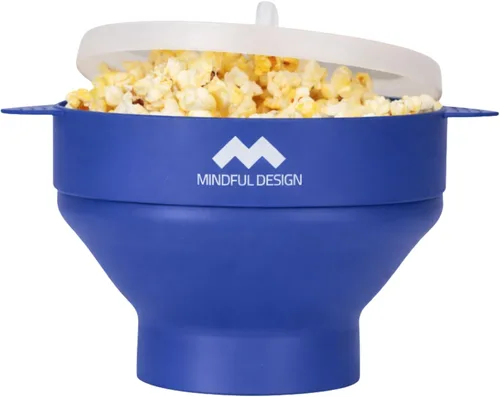 Vista 11 de El original Mindful Design - Palomitero plegable para microondas, recipiente de silicona, sin BPA y apto para lavavajillas (Negro)