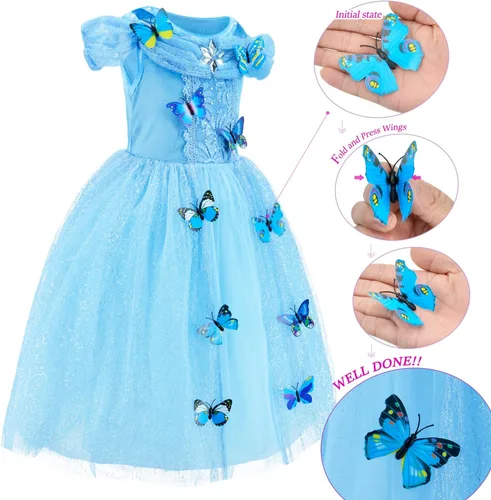 Vista 3 de Party Chili Princess Costume for Girls Birthday,Christmas Dress Up With Accessories 3-10 Years
