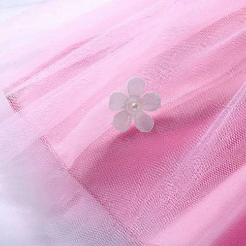 Vista 4 de Vestido de verano para niñas pequeñas, vestido de manga corta, vestido de cuello para niños, vestido deportivo sólido de 5 meses