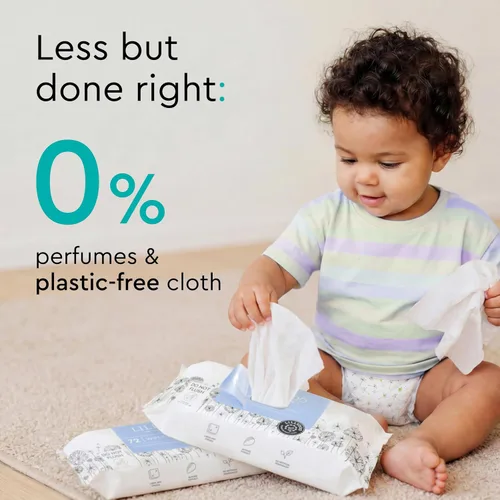 Vista 7 de LILLYDOO Toallitas para bebé con un 99% de agua – Sin perfume, hipoalergénicas, a base de plantas, resistentes y libres de plástico, compostables, 4