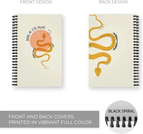 Vista 3 de Gotcha Covered Notebooks Book Of Evil Plans - Cuaderno de espiral, diario de 5.5 x 8.5 pulgadas, 120 páginas con rayas anchas, tapa blanda laminada