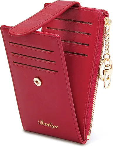 Vista 26 de Badiya Tarjetero para mujeres con RFID, carteras delgadas, plegables, tarjetero multifuncional, monedero
