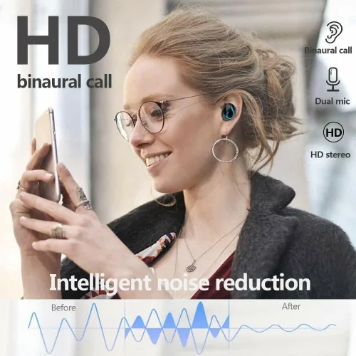Vista 2 de Auriculares Bluetooth 5.1 TWS Auriculares inalámbricos Mini Auriculares estéreo IPX7