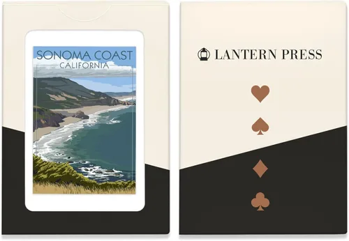 Vista 4 de Lantern Press Sonoma Coast, California, Coast Scene (52 cartas de juego, baraja de cartas de tamaño póquer con comodines)