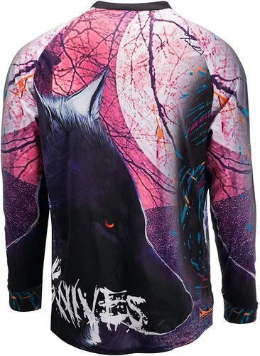 Vista 3 de JPOJPO Camiseta de ciclismo para hombre, camiseta de manga larga, para bicicleta de montaña, motocicleta, ropa anti-UV