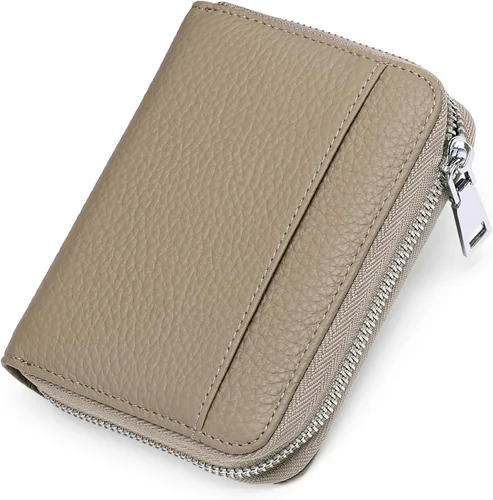 Vista 9 de SENDEFN Cartera de cuero para mujer, con bloqueo RFID, pequeñas carteras compactas, titular de la tarjeta de crédito con ventana de identificación