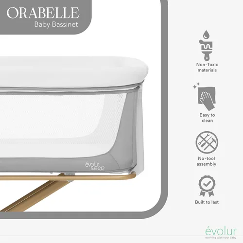 Vista 9 de Evolur Orabelle - Cuna portátil para bebé, plegable con bolsa de viaje