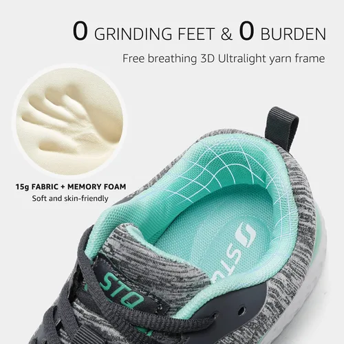 Vista 4 de STQ - Zapatos de caminar para mujer, con cordones, tenis ligeros