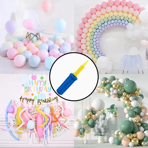 Vista 6 de Bomba de mano para globos, bomba de aire de doble acción bidireccional para globos, portátil para decoraciones de fiesta de cumpleaños