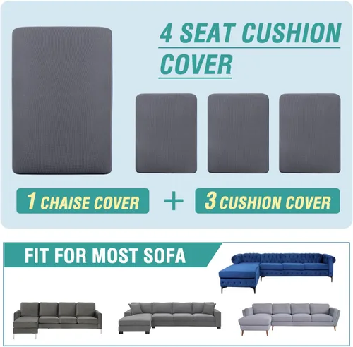 Vista 41 de OKYUK Fundas para sofá modular, 3 piezas, fundas de cojín de terciopelo para sofá, en forma de L, funda de cojín separado para sofá, protector