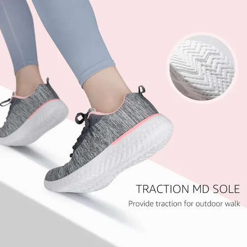 Vista 6 de STQ - Zapatos de caminar para mujer con cordones tenis ligeros