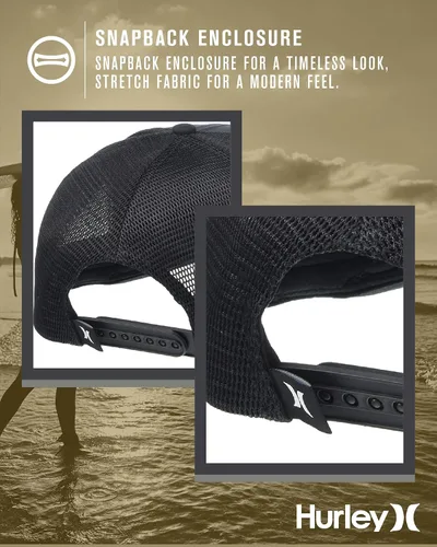 Vista 5 de Hurley - Gorro de deporte para hombre, ajustable, ajuste casual, tejido cómodo