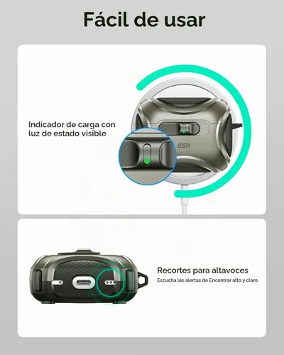 Vista 9 de ESR Funda para AirPods Pro 3 (2025), Compatible con Funda de AirPods Pro de 3ª Generación (Cable USB-C), MagSafe Sin Esfuerzo, Bloqueo a Prueba
