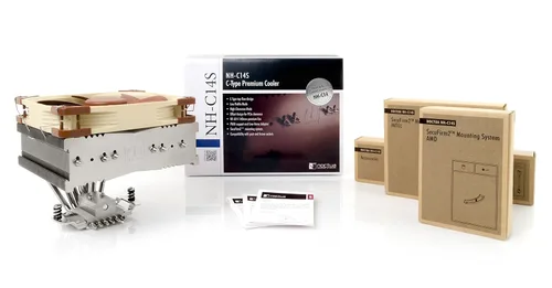 Vista 4 de Noctua NH-C14S, enfriador de CPU de primera calidad con ventilador NF-A14 PWM de 140 mm (marrón)