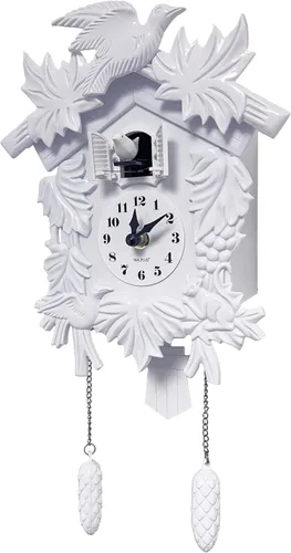 Vista 10 de WALPLUS Reloj de pared clásico de cuco rosa con diseño de pájaro colgante para decoración del hogar, reloj de Navidad, regalos