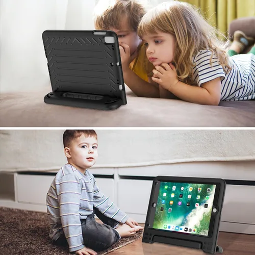 Vista 3 de AVAWO funda para iPad 9.7" 2017, para niños., Negro