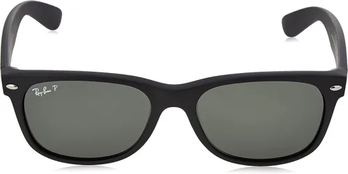 Vista 2 de Ray-Ban RB2132 New Wayfarer - Lentes de sol unisex 2283in montura negra lente negra sólida Marco negro mate lente negro sólido 58 MM