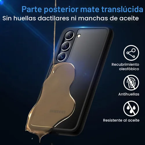 Vista 5 de JETech Funda mate para Samsung Galaxy S23 Plus, color negro Protección de grado militar, parte trasera mate esmerilada, acabado antihuellas