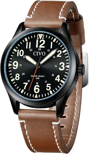 Vista 13 de CIVO Military Watch for Men Waterproof: Analog Mens Watches Classic- Field Wrist Watches for Man