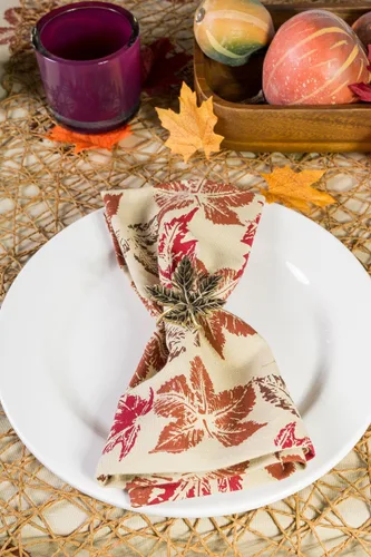 Vista 7 de DII Colección de cocina rústica de hojas de otoño, decoración de mesa de Acción de Gracias y otoño, juego de servilletas, 20 x 20, 6 piezas