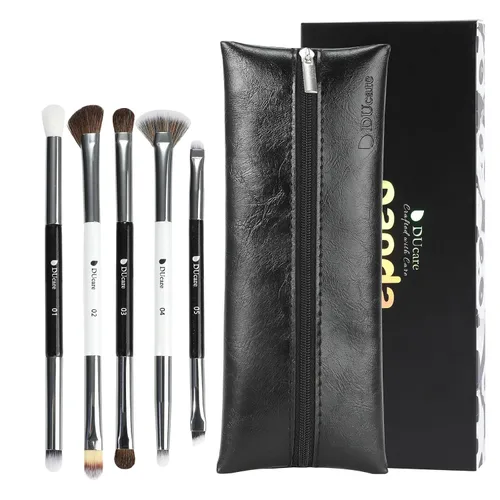 Vista 10 de DUcare Juego de brochas de maquillaje de ojos, 6 brochas profesionales para mezclar sombras de ojos, brochas de maquillaje para corrector de cejas