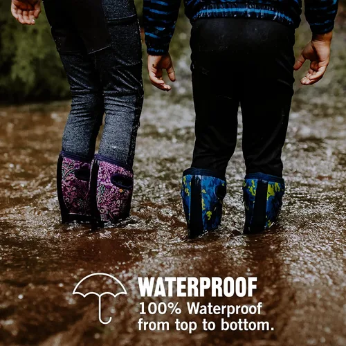 Vista 2 de BOGS Botas de lluvia de invierno unisex York para niños y niñas, impermeables, aisladas, de goma y neopreno, para invierno