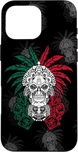 Vista 19 de Aztec Warrior Skull - Funda para iPhone 17, diseño de antepasados mexicanos